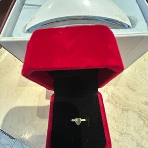 10kt yellow gold signed JM baby ring heart w/1 pt diamond